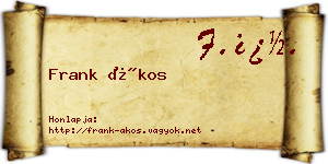 Frank Ákos névjegykártya