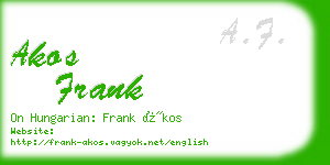 akos frank business card